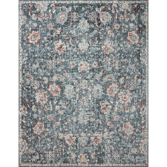Loloi Cassandra Collection CSN-04 Blue / Rust Oriental Area Rug 18" x 18" Sample