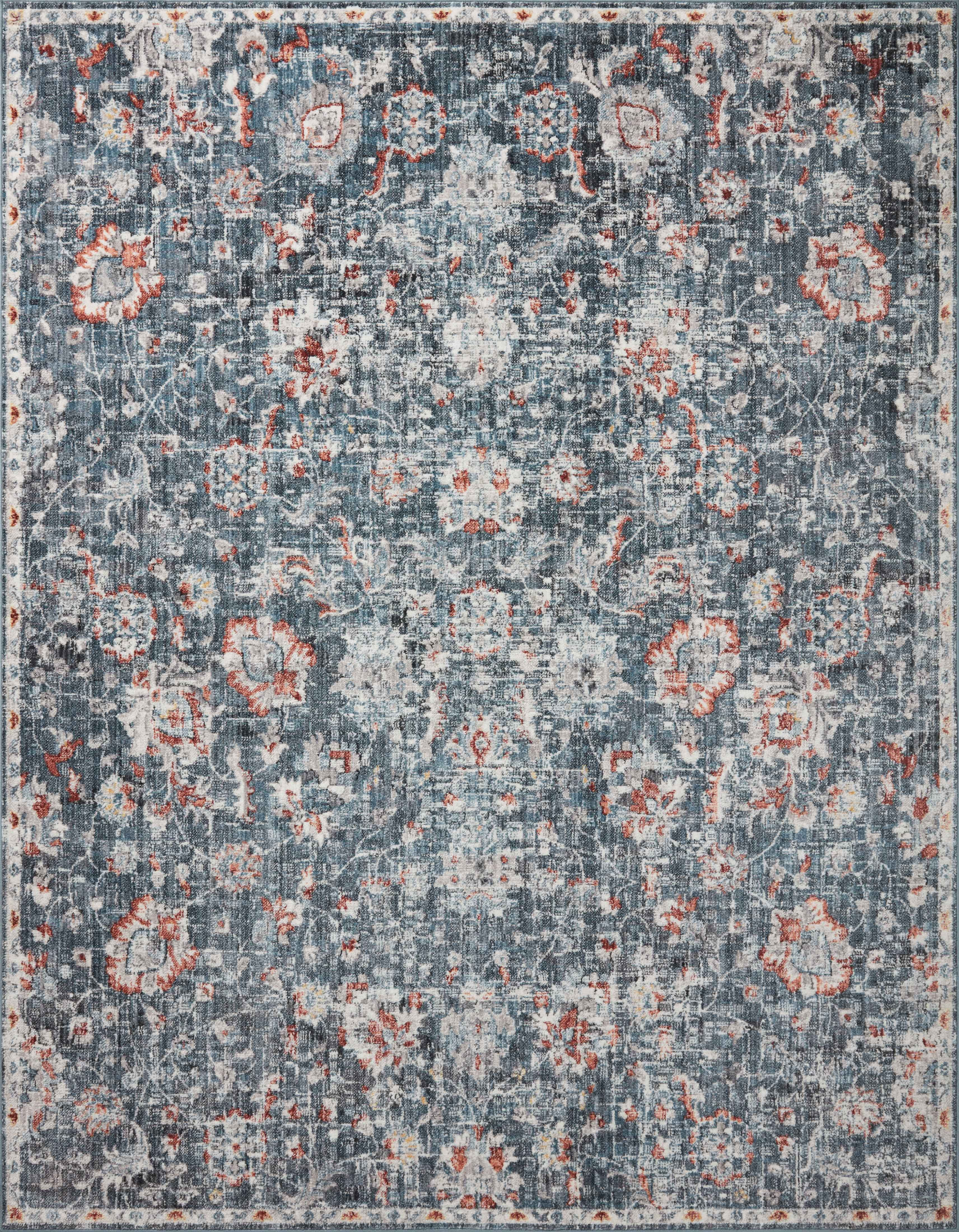 Loloi Cassandra Collection CSN-04 Blue / Rust Oriental Area Rug 3'-9" x 5'-9"
