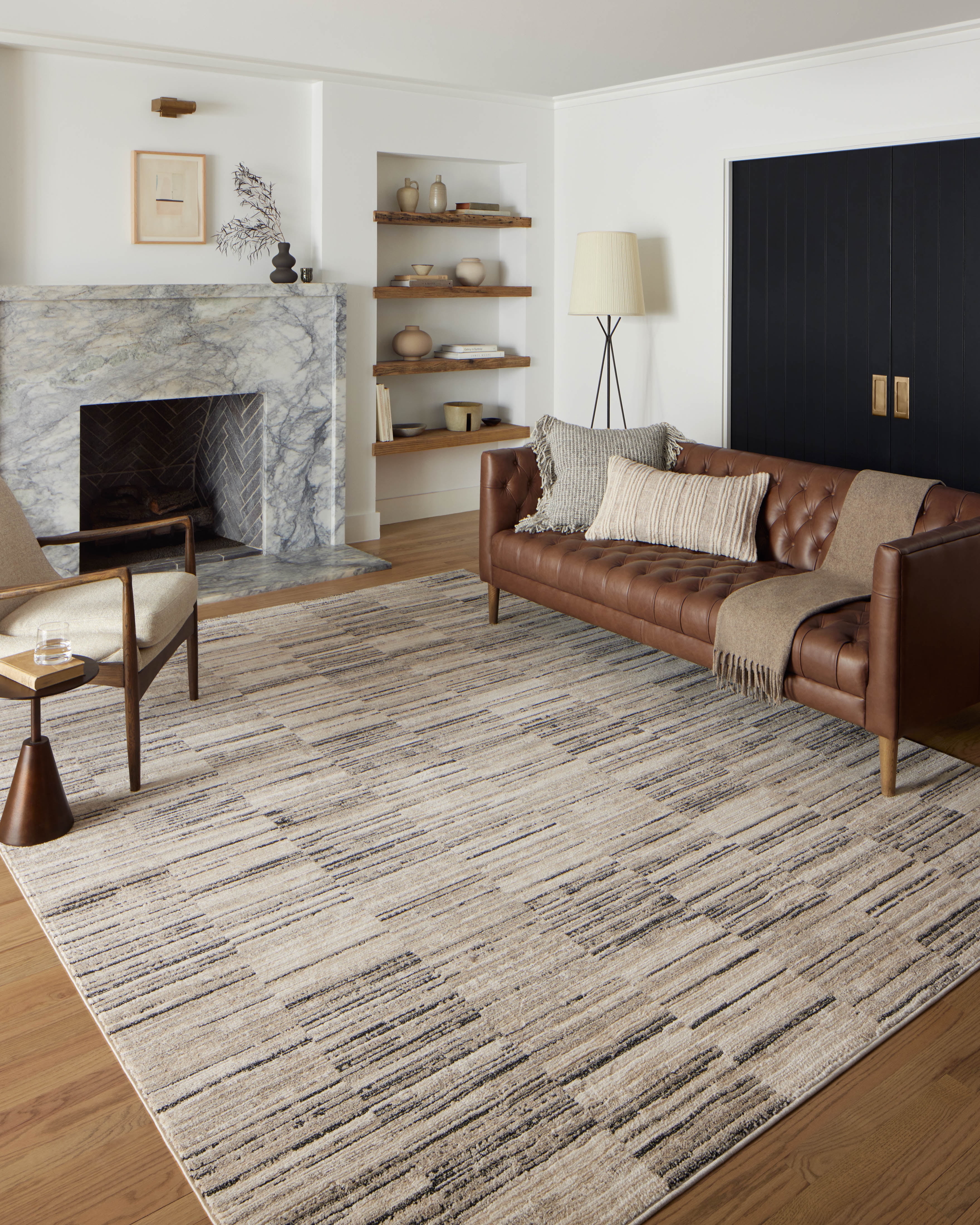 Darby Charcoal and Sand Geometric Runner Rug