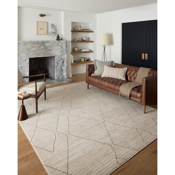 Loloi Darby Sand / Charcoal 5'-3" x 7'-6" Area Rug