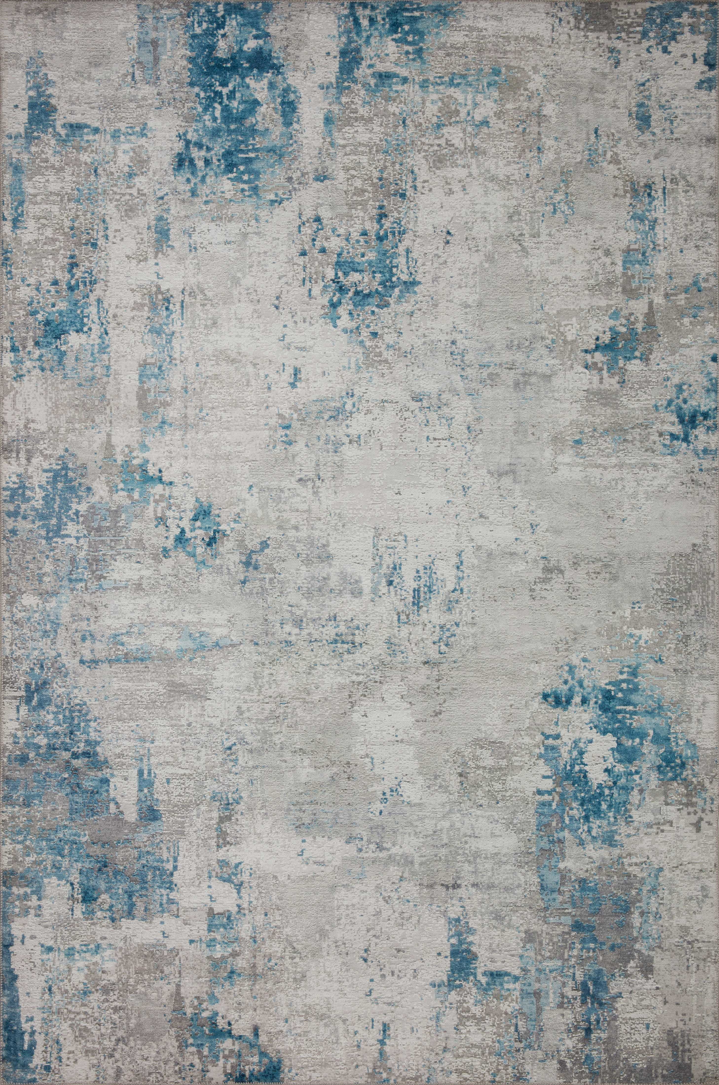 Loloi Drift DRI-01 Pebble / Ocean Abstract Area Rug 7'-6" x 9'-6"
