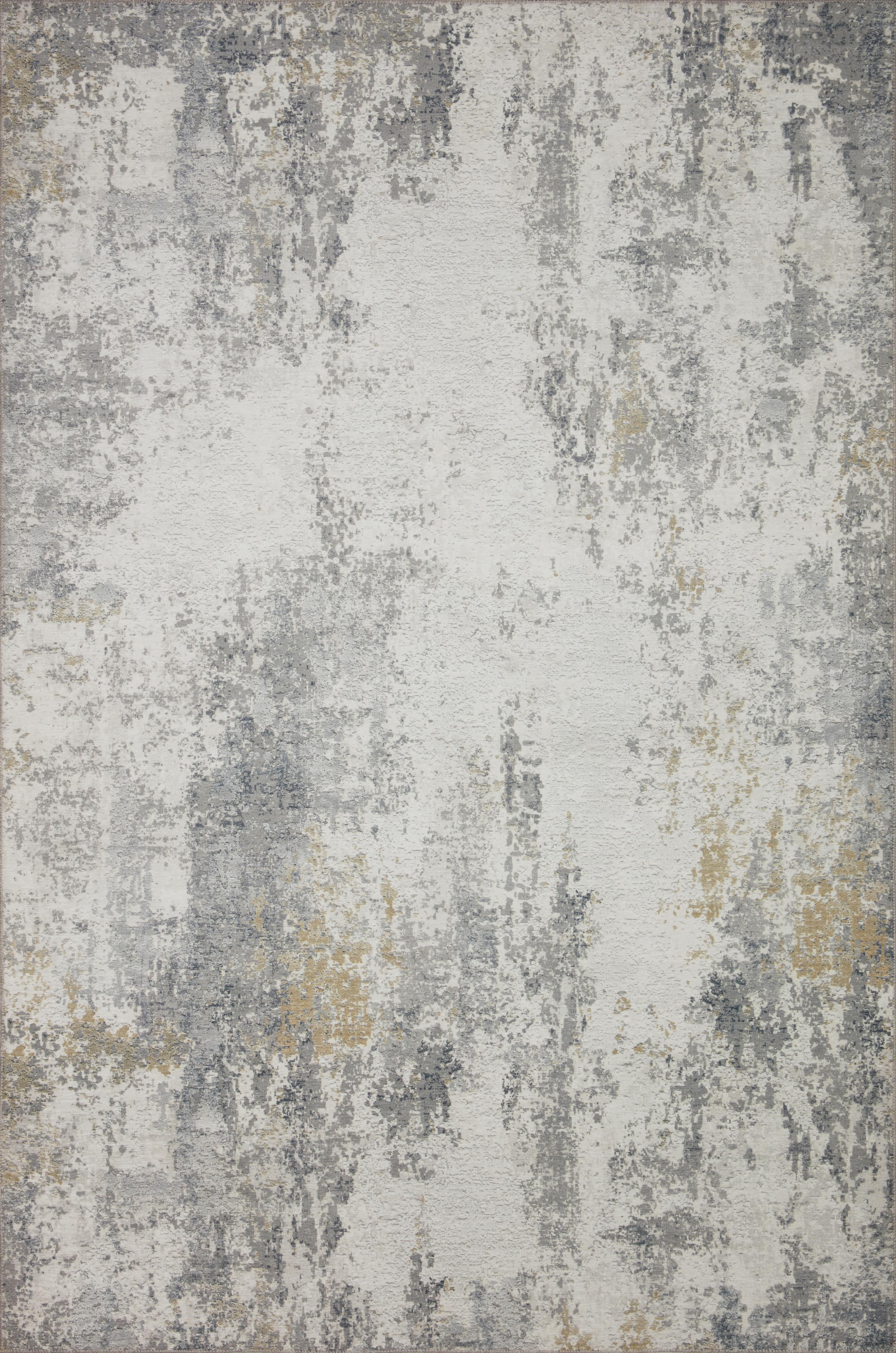 Loloi Drift DRI-02 Ivory / Granite Abstract Area Rug 2'-6" x 7'-6"