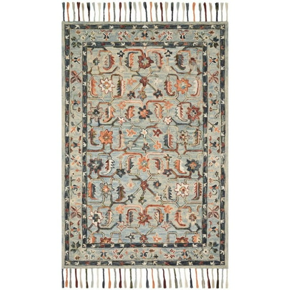 Loloi II Elka ELK-01 1' 6" x 1' 6" Sample Swatch Square Rug in Sky and Multi (ELKAELK-01SCML160S)