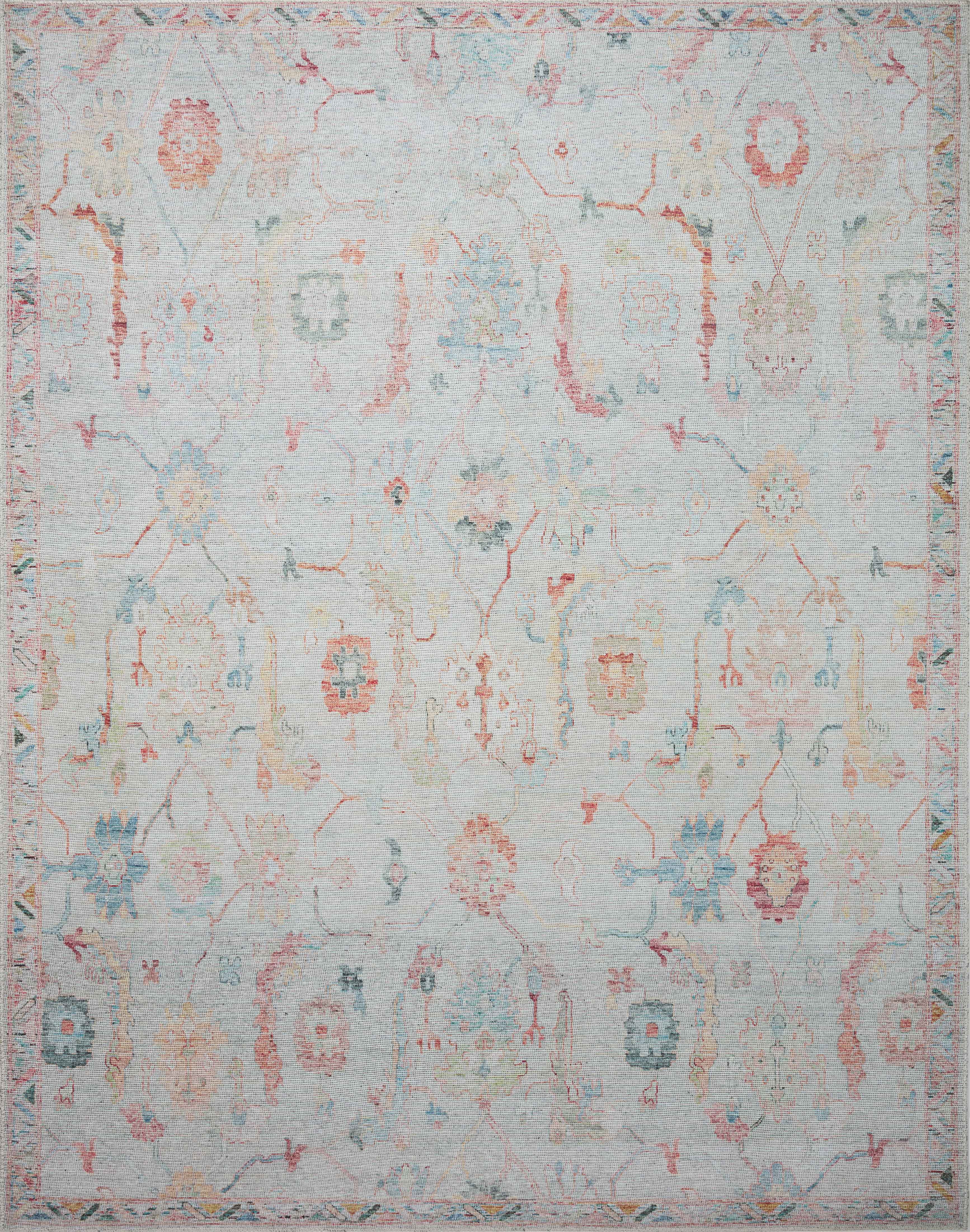 Elysium Blue and Multicolor Oriental Synthetic Rug