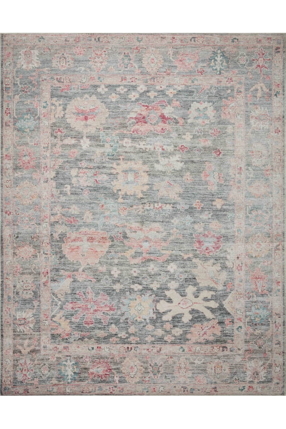 Elysium Dreamy Botanical Graphite Accent Rug, 2' x 5'