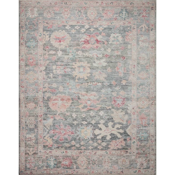 Loloi Elysium Graphite/Multi Oriental Area Rug, 5' x 7' 6"