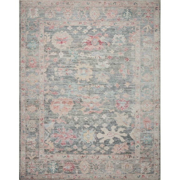 Loloi II Elysium Graphite/Multi Oriental Area Rug, 5' x 7' 6"