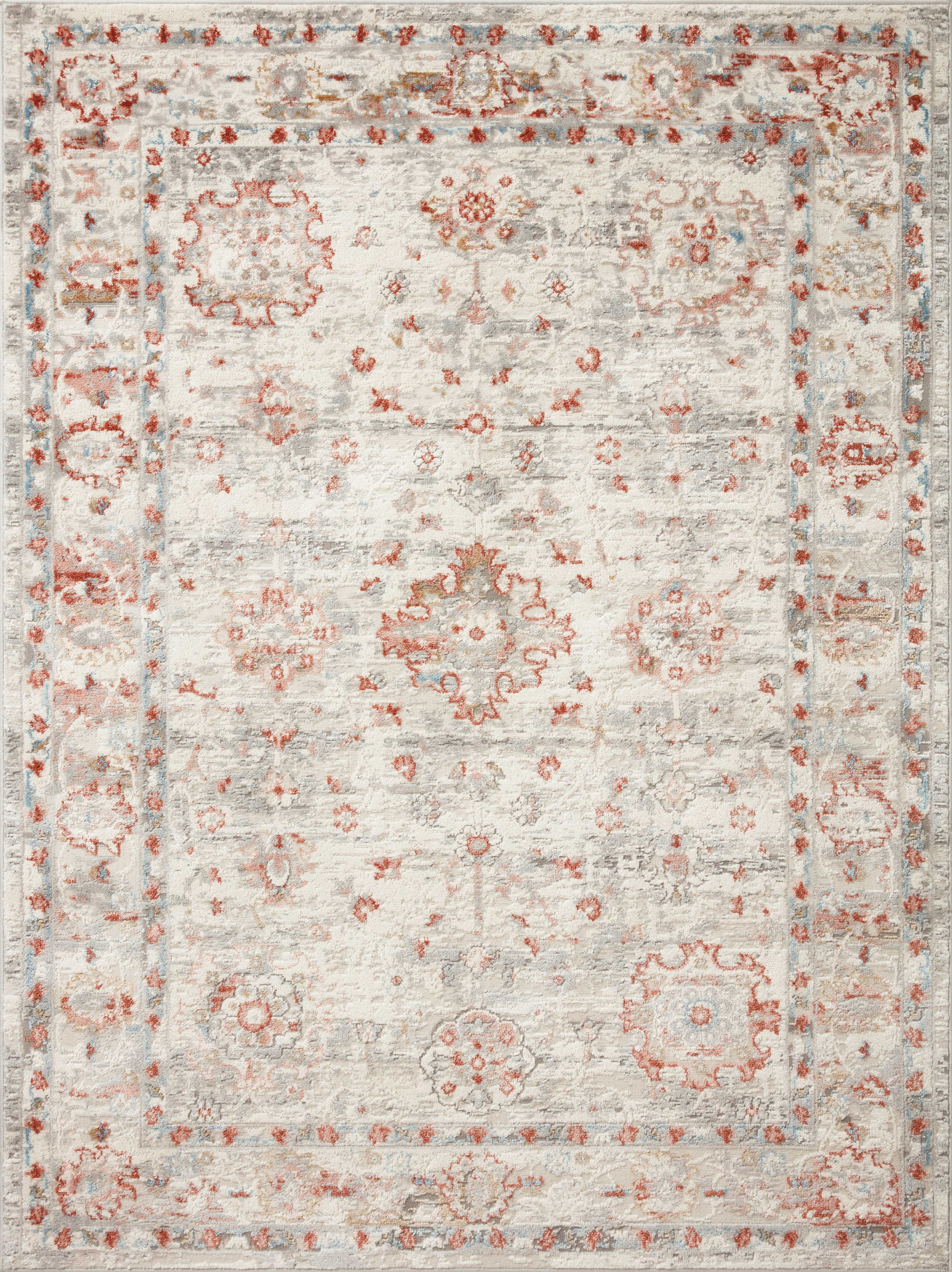 Loloi Estelle Collection EST-01 Ivory / Rust Oriental Area Rug 3'-11" x 5'-7"