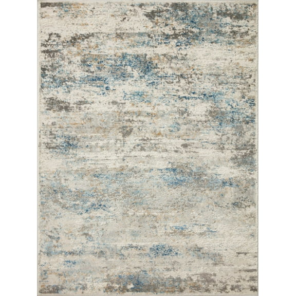 Loloi Estelle Collection EST-03 Ivory / Ocean Abstract Area Rug 18" x 18" Sample