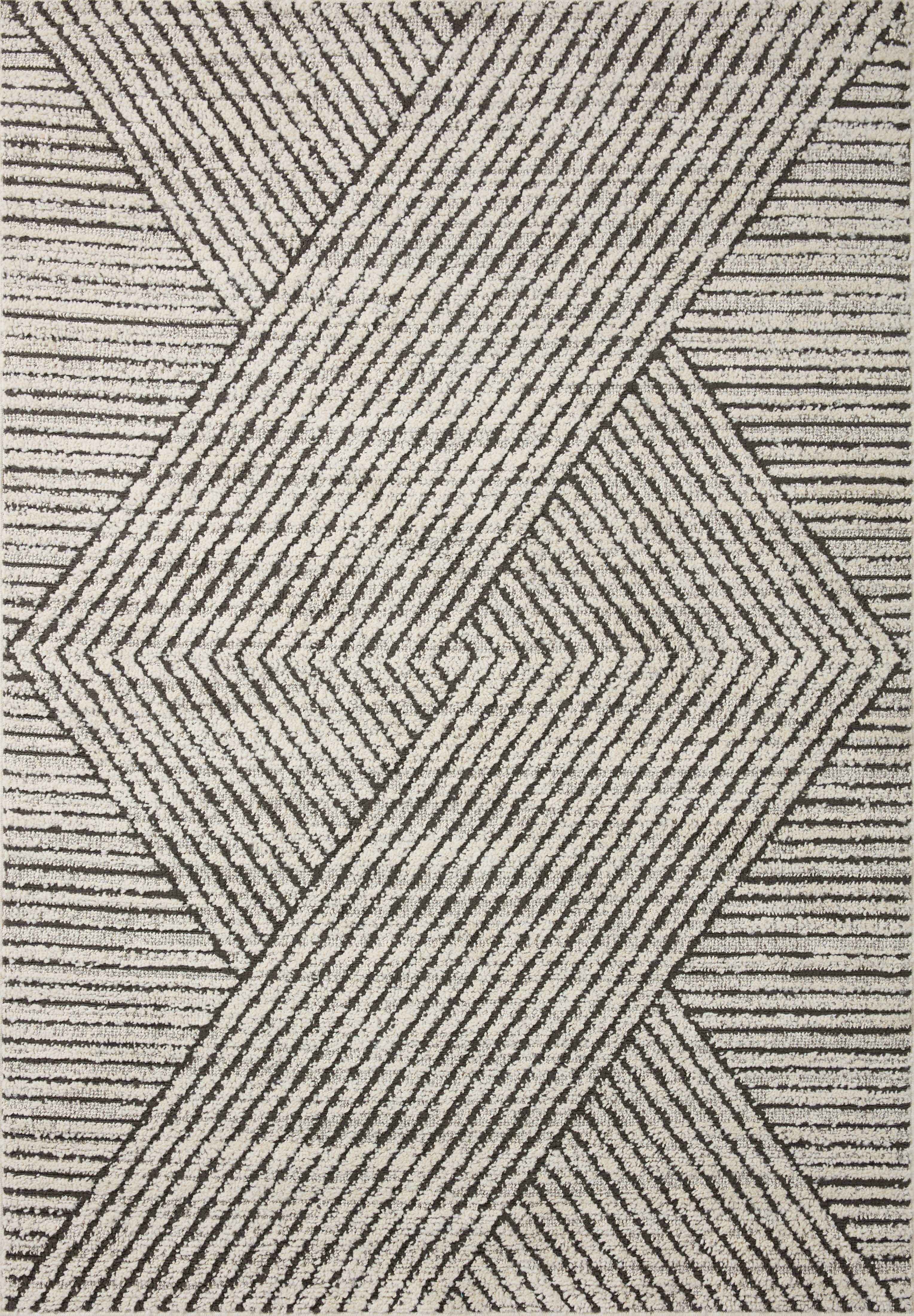 Loloi Fabian Charcoal / Ivory 5'-3" x 7'-6" Area Rug