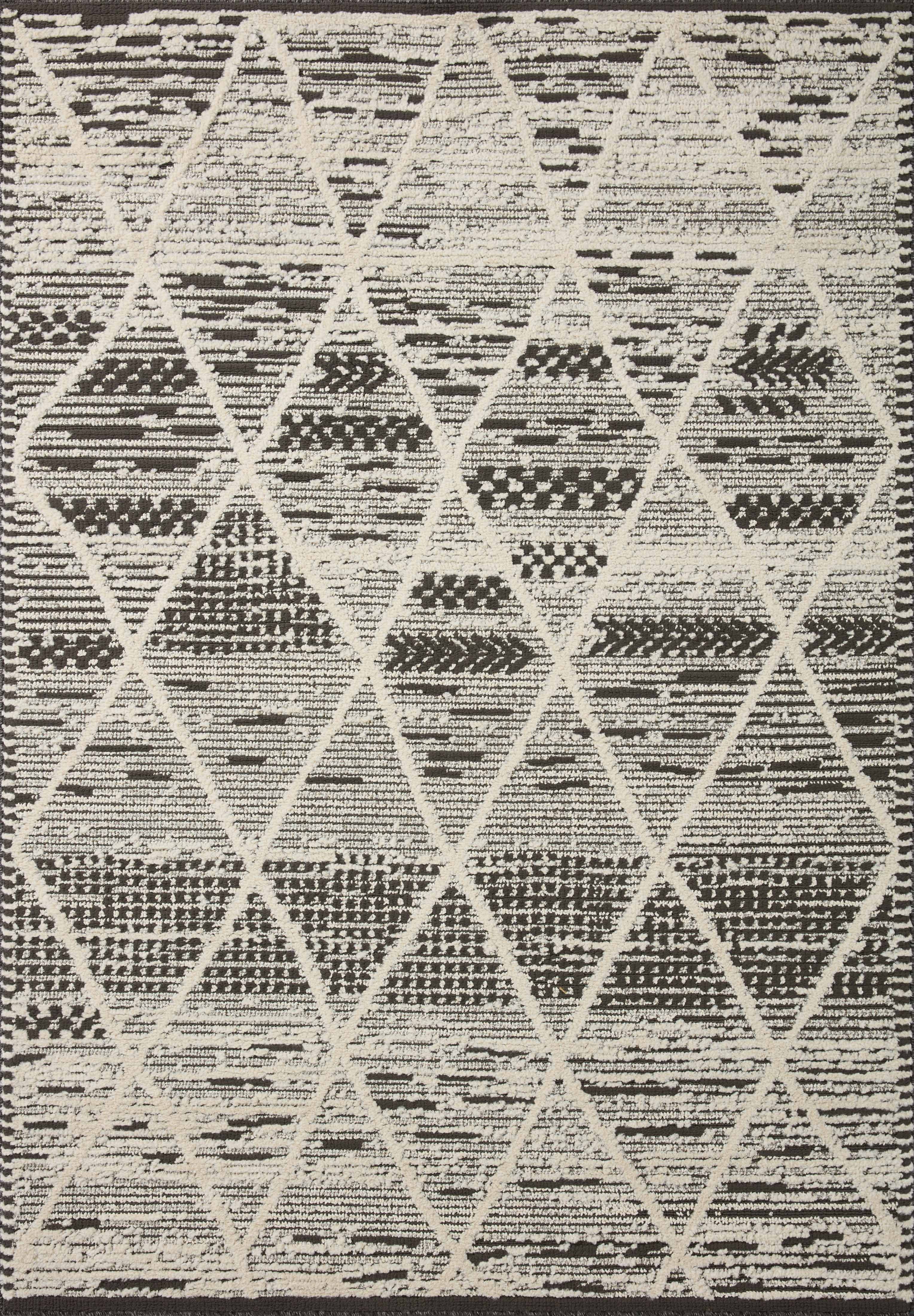 Loloi Fabian Charcoal / Ivory 7'-10" x 7'-10" Square Area Rug