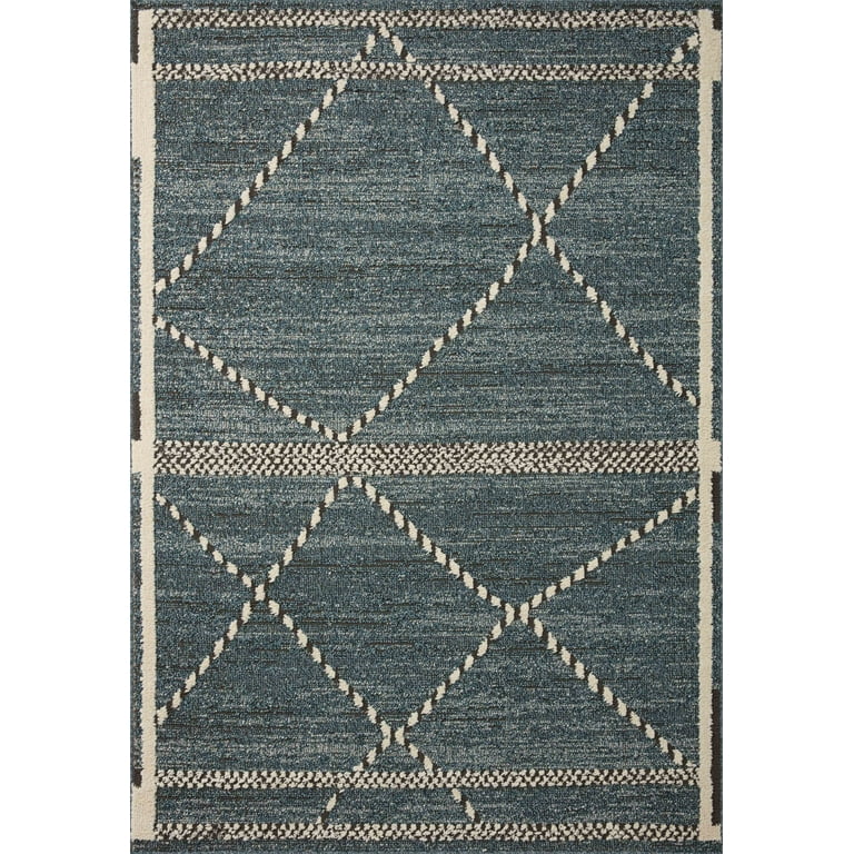 Loloi II Fabian Denim / Charcoal 7'-10&quot; x 7'-10&quot; Square Area Rug 