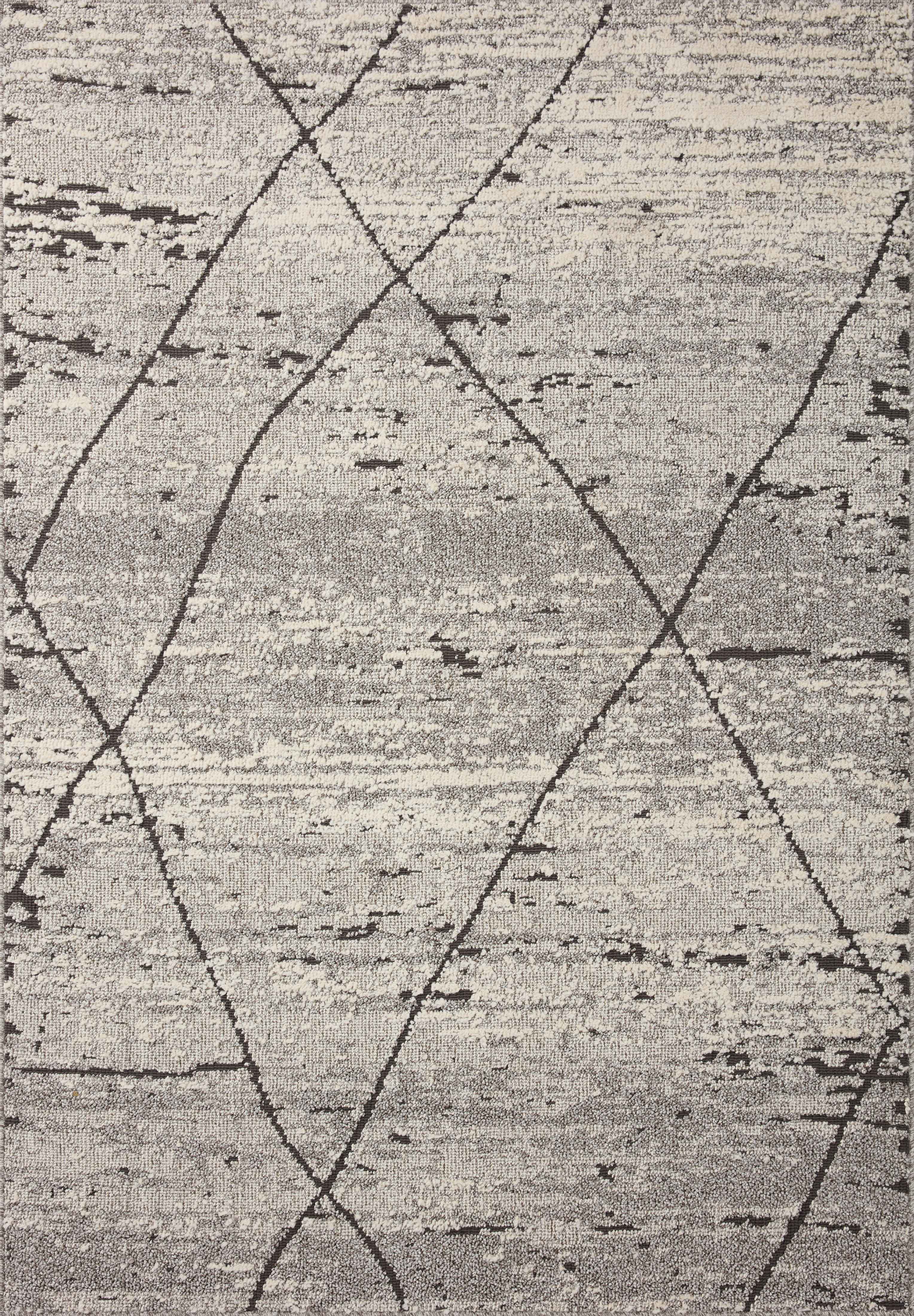Fabian Grey Charcoal Geometric Moroccan Runner Rug 2'-7" x 7'-6"