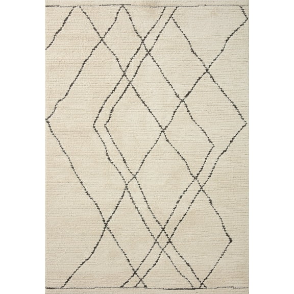 Loloi Fabian Ivory / Charcoal 5'-3" x 7'-6" Area Rug