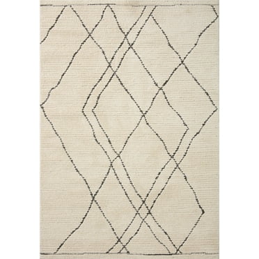 Loloi II Fabian Ivory / Charcoal 7'-10" x 7'-10" Square Area Rug