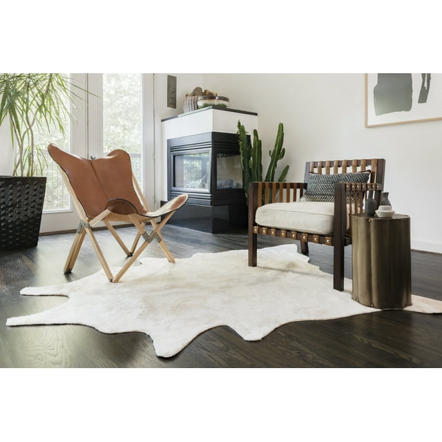 Loloi II Grand Canyon Faux Cowhide Ivory Area Rug