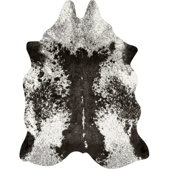 Loloi II Grand Canyon Faux Cowhide Ivory / Charcoal Area Rug