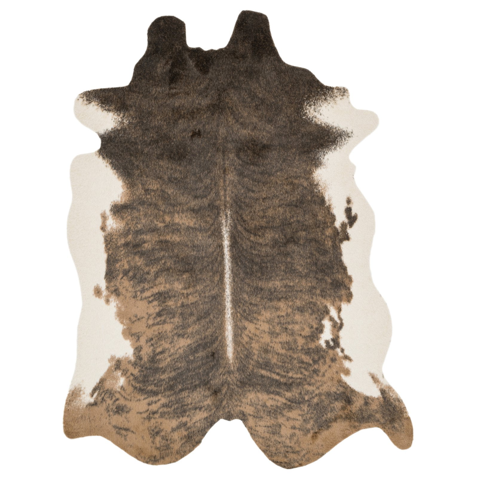 Cabin Charm Camel & Beige Synthetic Cowhide Rug, 3'10" x 5'