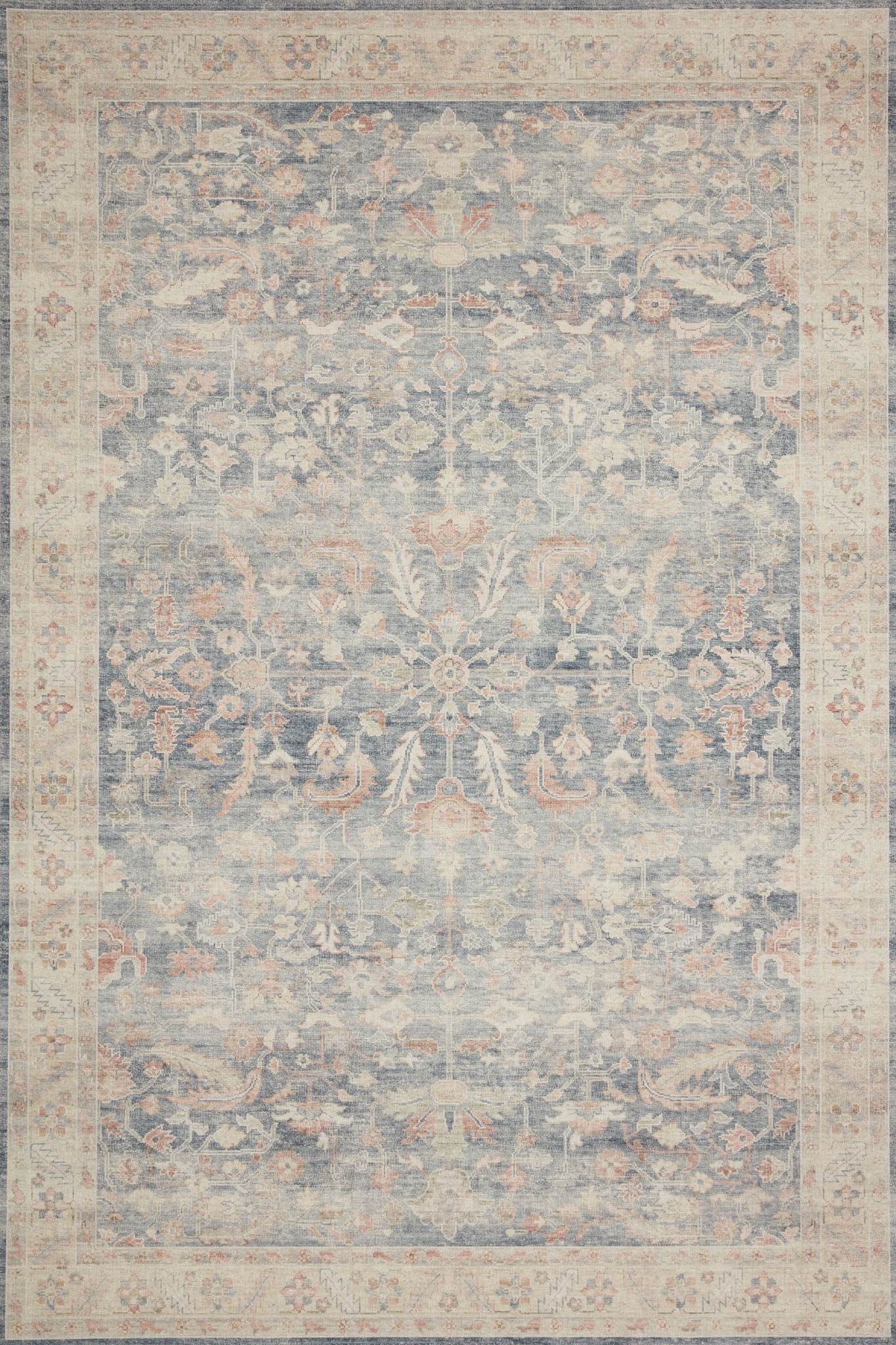 Hathaway Classic Dark Blue Polyester 18" Square Area Rug