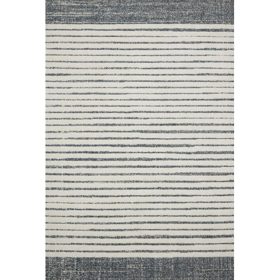 Loloi Hagen HAG-01 White / Ocean Striped Area Rug 2'-7" x 10'-10"