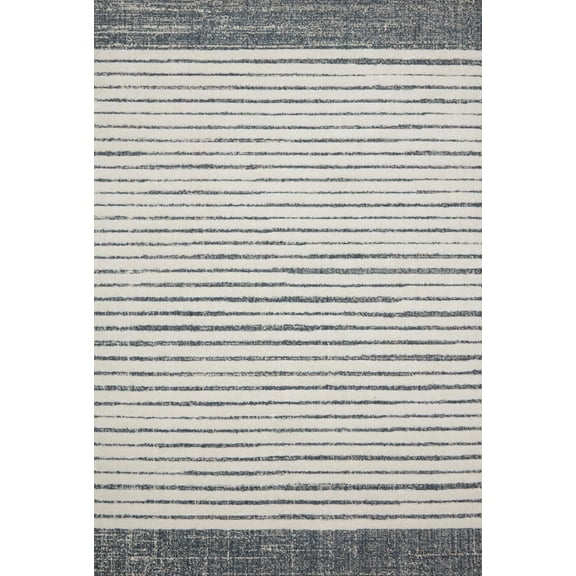 Loloi II Hagen HAG-01 White / Ocean Striped Area Rug 2'-7" x 10'-10"