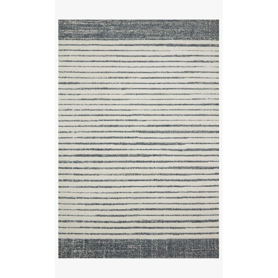 Loloi II Hagen HAG-01 White / Ocean Striped Area Rug 2'-7" x 4'