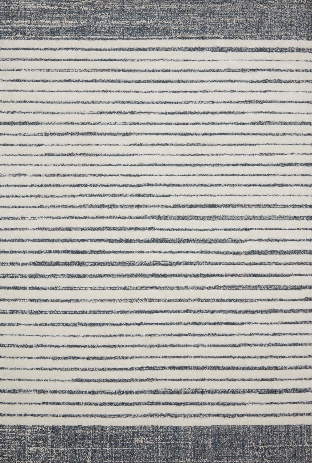 Loloi Hagen HAG-01 White / Ocean Striped Area Rug 2'-7" x 7'-8"