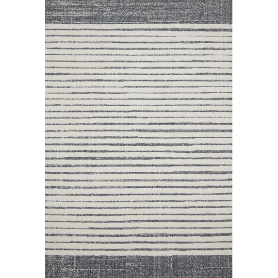 Loloi Hagen HAG-01 White / Ocean Striped Area Rug 6'-7" x 9'-2"