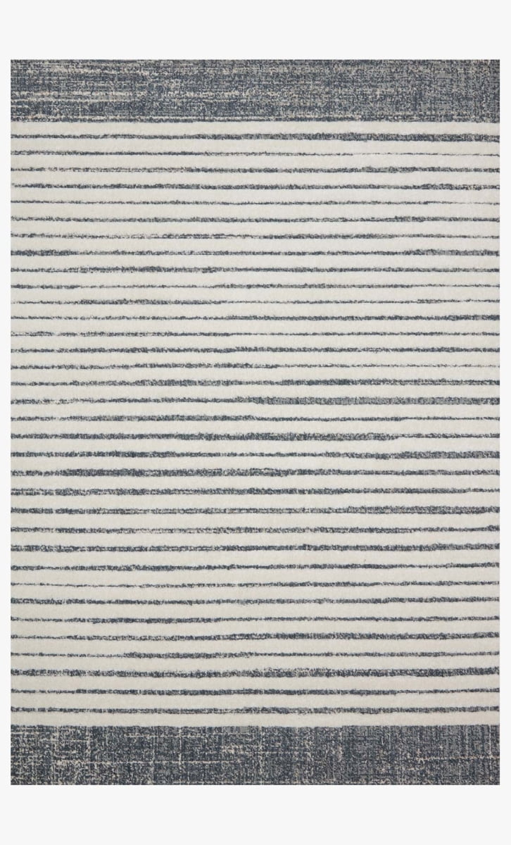 Loloi Hagen HAG-01 White / Ocean Striped Area Rug 7'-10" x 10'-10"