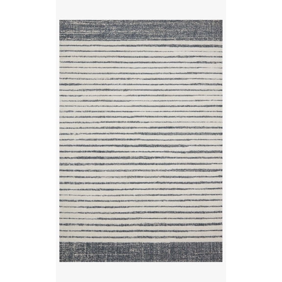 Loloi Hagen HAG-01 White / Ocean Striped Area Rug 7'-10" x 10'-10"