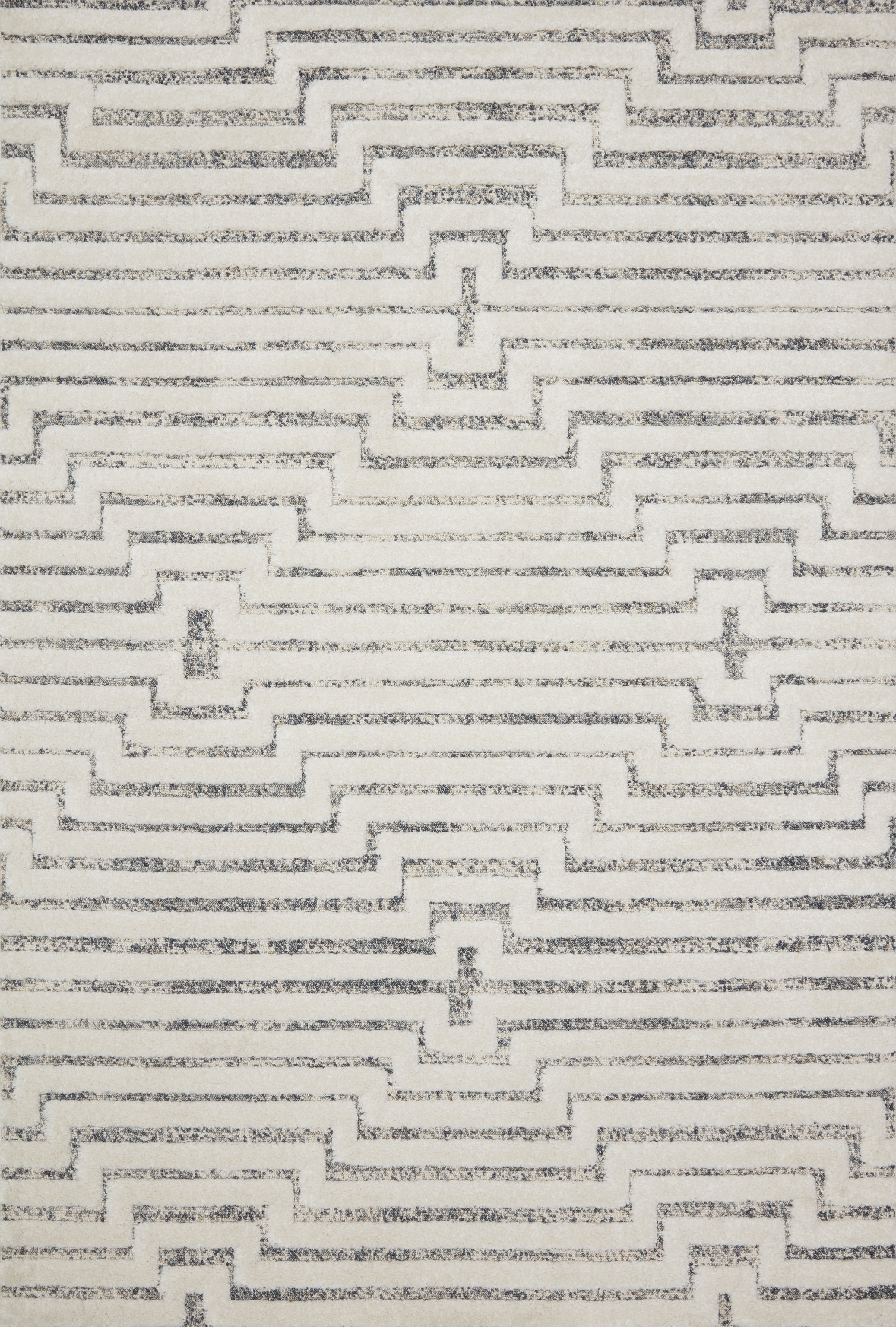 Loloi Hagen HAG-03 White / Sky Geometric Area Rug 18" x 18" Sample Swatch