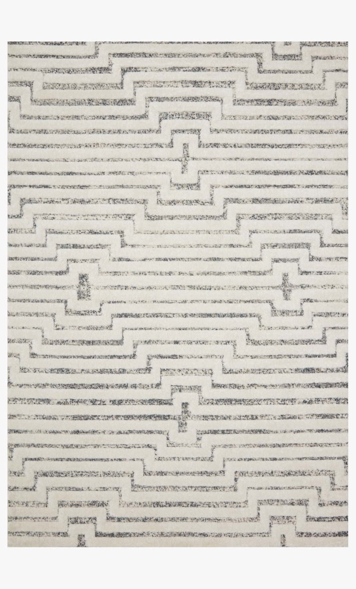 Loloi Rugs HAGEHAG-03WHSC2740 2 ft. 7 in. x 4 ft. Hagen White & Sky Contemporary Power Loomed Rug