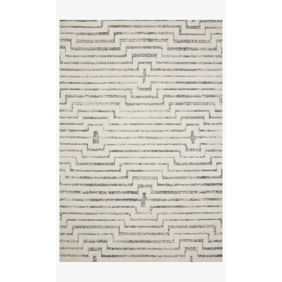 Loloi Rugs HAGEHAG-03WHSC2740 2 ft. 7 in. x 4 ft. Hagen White & Sky Contemporary Power Loomed Rug