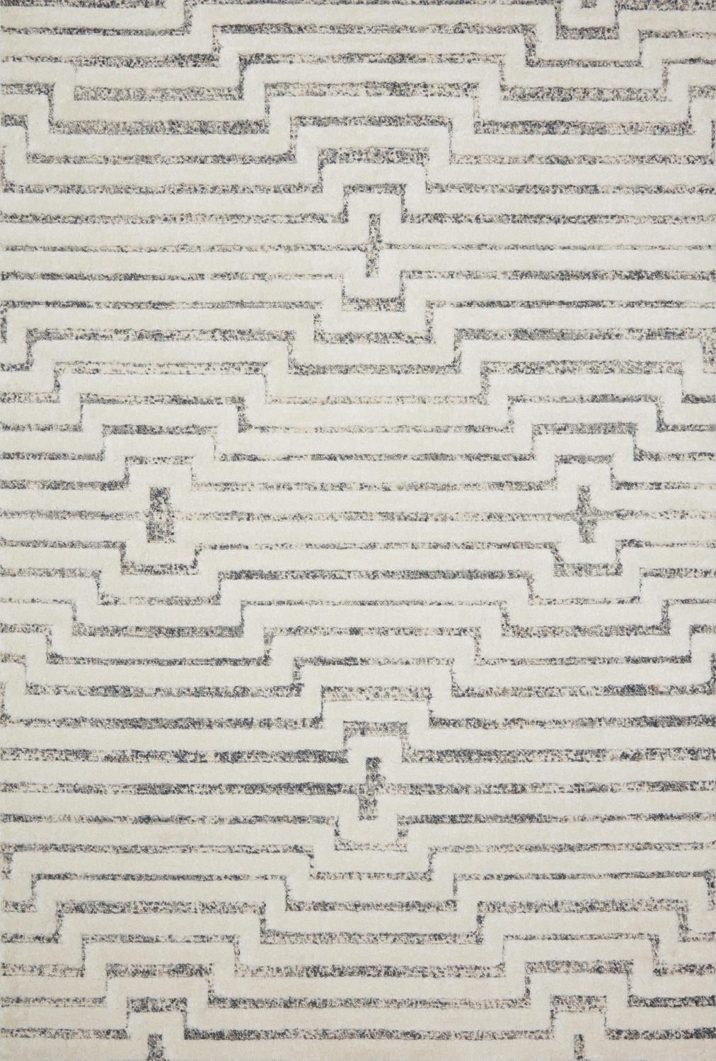 Loloi Hagen HAG-03 White / Sky Geometric Area Rug 3'-7" x 5'-7"