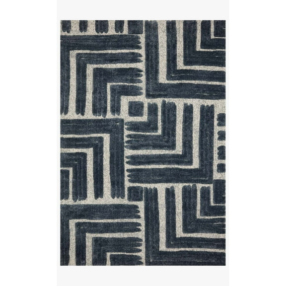 Loloi Hagen HAG-05 Blue / White Geometric Area Rug 5'-3" x 7'-8"