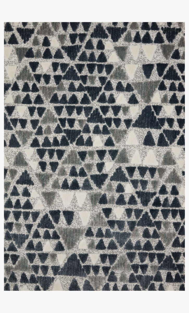 Loloi II Hagen HAG-06 Slate / Denim Geometric Area Rug 18" x 18" Sample Swatch