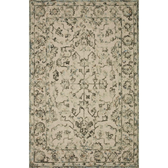 Loloi Halle Floral Traditional Area Rug, Gray, 3'.0" x 3'.0"