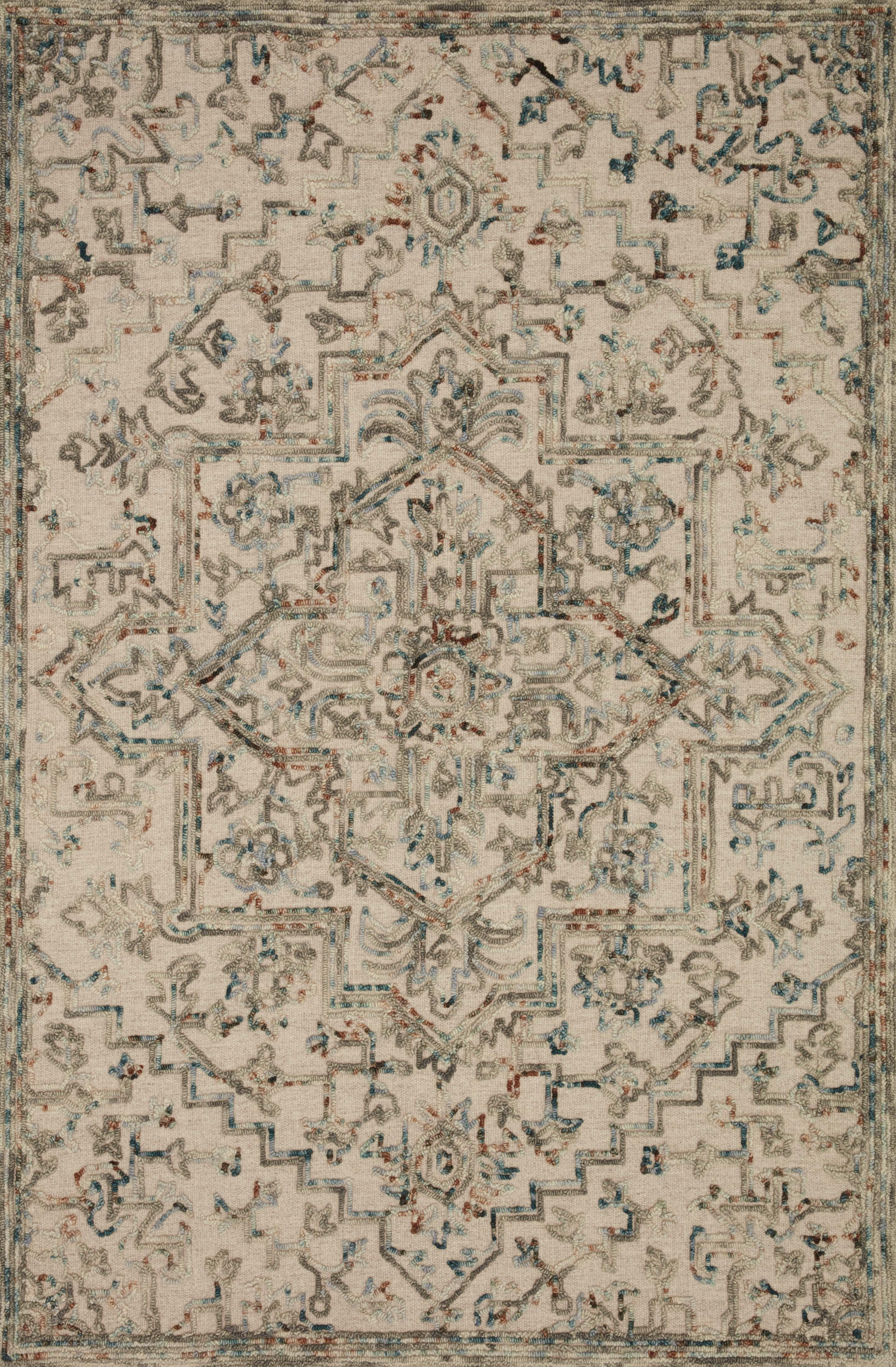 Loloi Halle Floral Traditional Area Rug, Gray, 3'.6" x 5'.6"