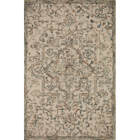 Loloi Halle HAE-01 Floral Grey / Ocean Area Rug 9'-3" x 13'