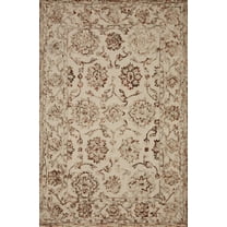 Loloi II Halle HAE-03 Floral Taupe / Rust Area Rug 18" x 18" Sample