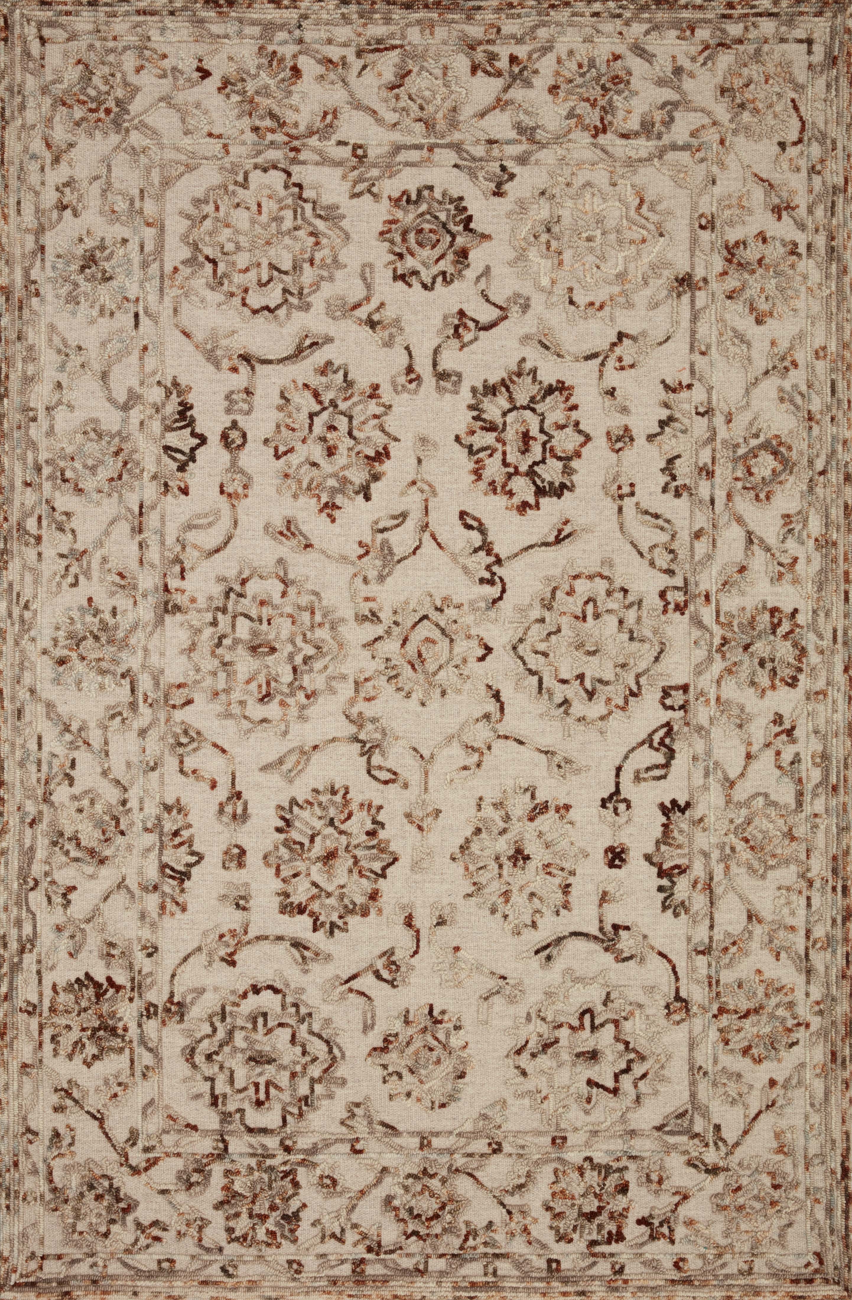 Loloi Halle HAE-03 Floral Taupe / Rust Area Rug 9'-3" x 13'
