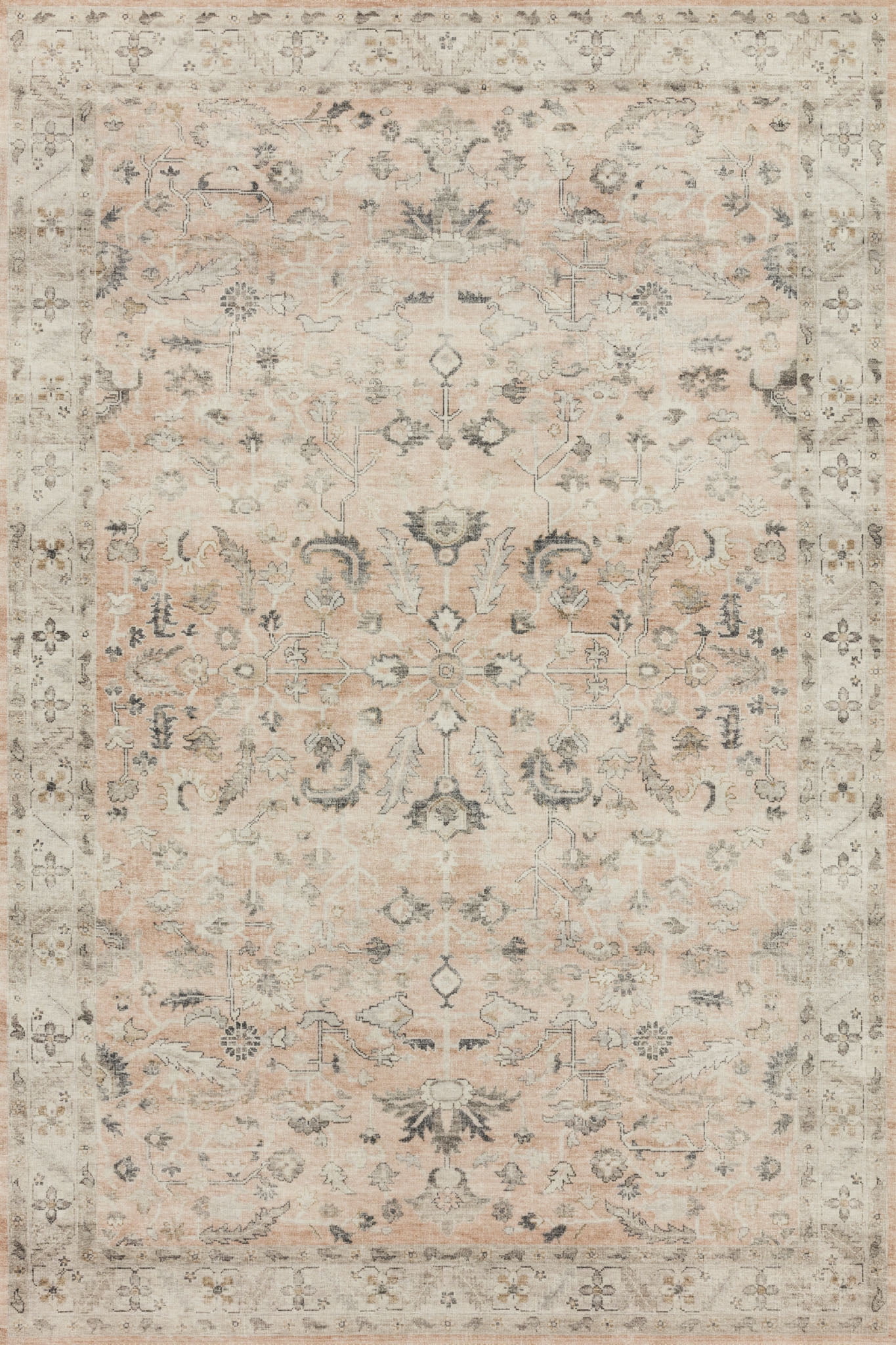 Loloi II Hathaway Printed Oriental Area Rug, Blush / Multi, 2'-6" x 7'-6"