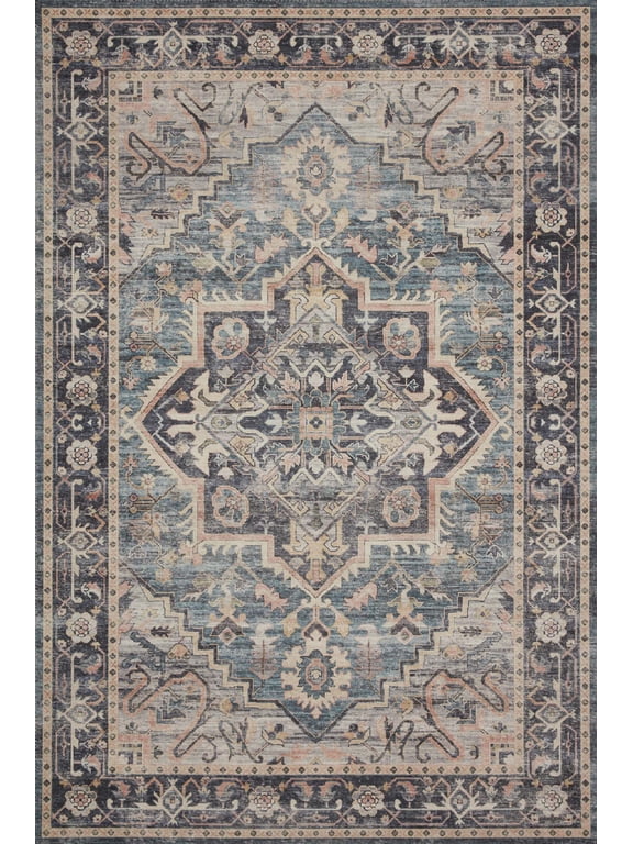 II Hathaway Printed Oriental Navy / Multi Area Rug