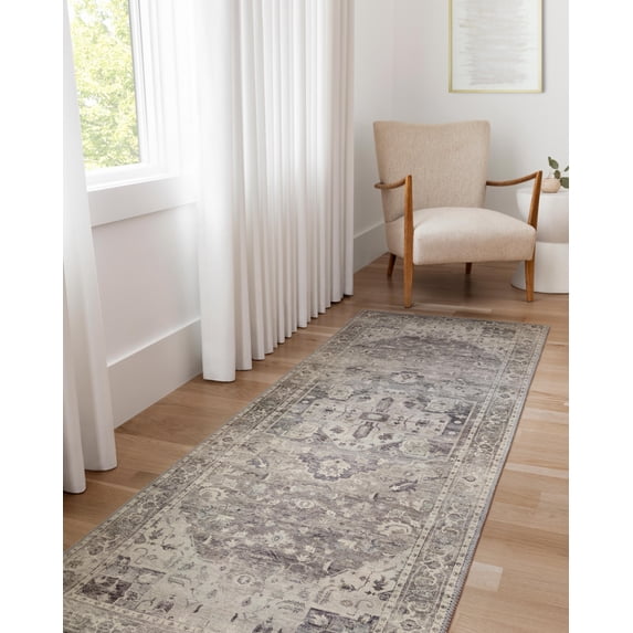 Loloi Hathaway Printed Oriental Steel / Ivory Area Rug