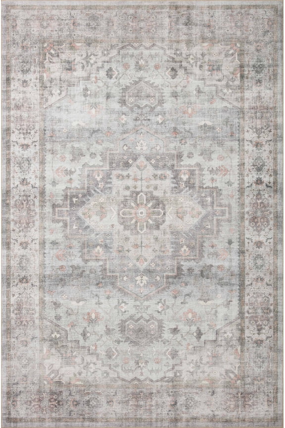 Loloi Heidi Collection HEI-02 Dove / Blush, Oriental Area Rug 2'-3" x 3'-9"