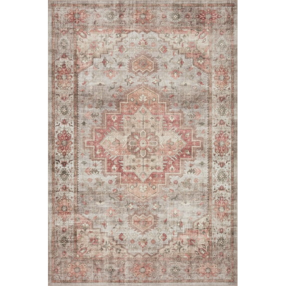 Loloi Heidi Collection HEI-02 Dove / Spice, Oriental Area Rug 5'-0" x 7'-6"