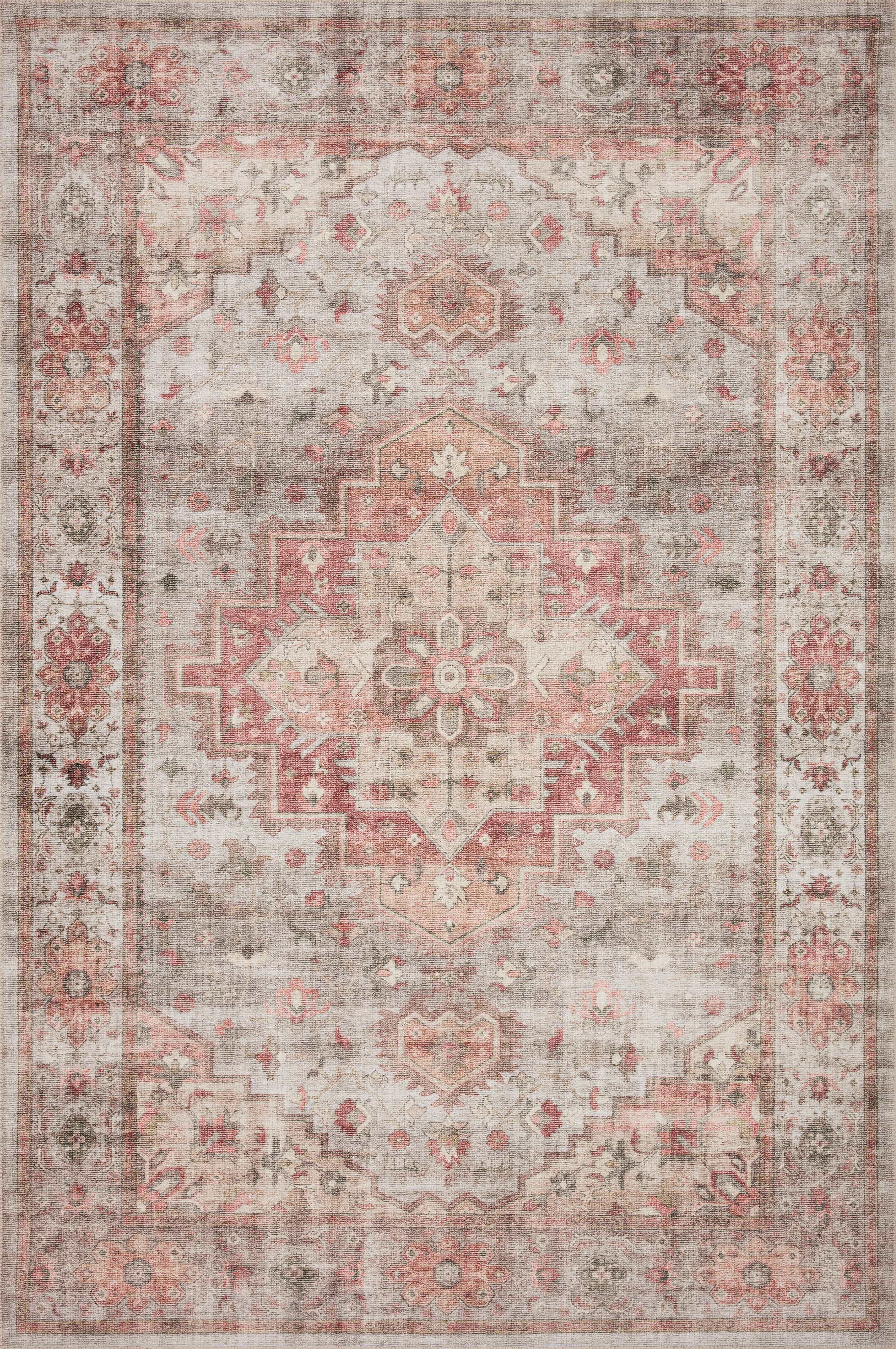 Loloi Heidi Collection HEI-02 Dove / Spice, Oriental Area Rug 7'-6" x 9'-6"