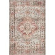 Loloi Heidi Collection HEI-02 Dove / Spice, Oriental Area Rug 7-6" x 9-6"