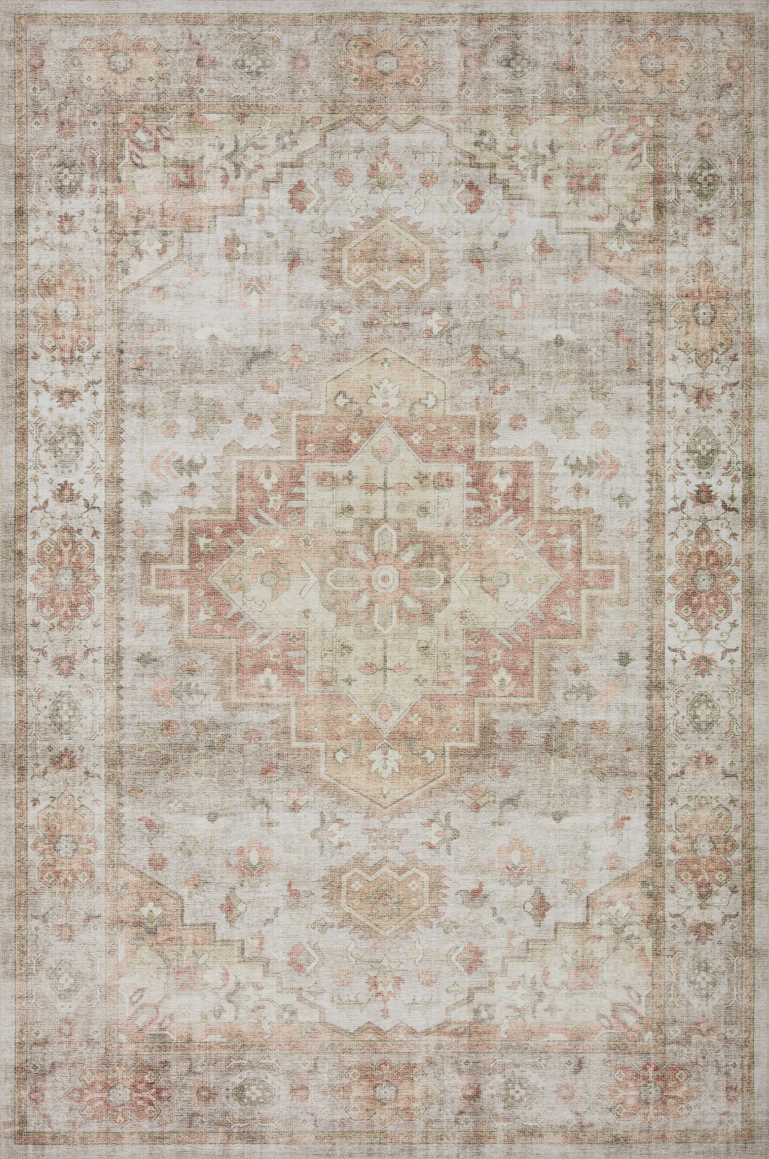 Sage and Multi Medallion Rectangular Wool Area Rug