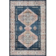 Loloi Heidi Collection HEI-03 Denim / Blush, Southwestern Area Rug 7-6" x 9-6"